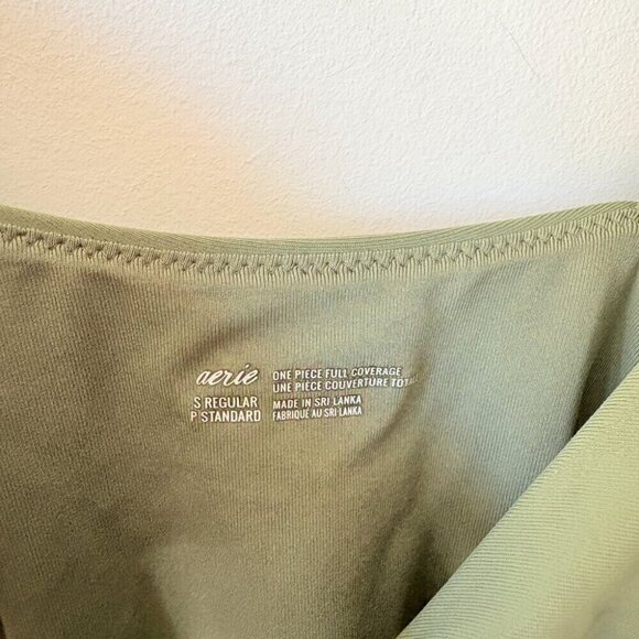 Aerie Wrap One Piece Swimsuit Bathing Suit Olive Green Sz Small - Picture 8 of 9